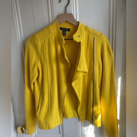 NWOT! Lauren Ralph Lauren Womens Petite
Moto Jacket Yellow SP - Picture 3 of 12
